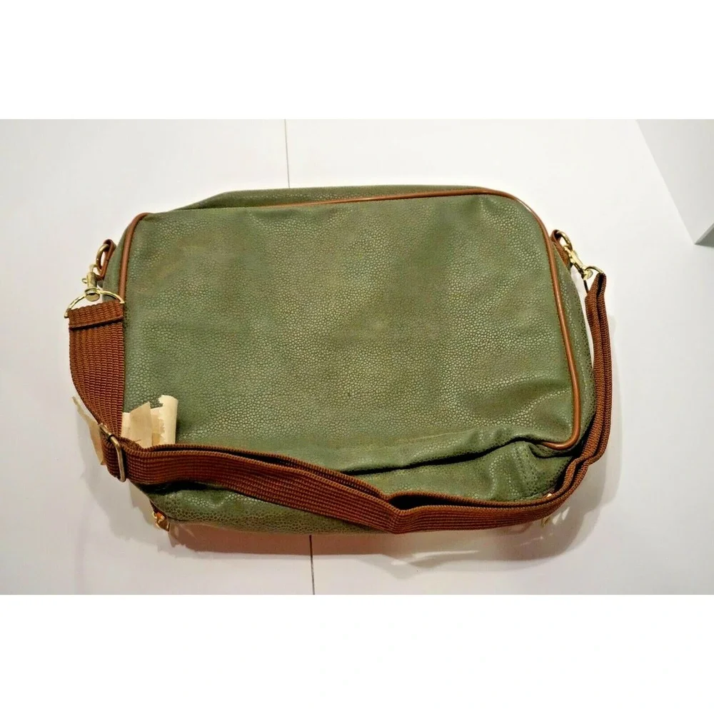 MGM Grand Cast Casino Satchel Green Sueded Carry On Weekender Travel Bag Tote
